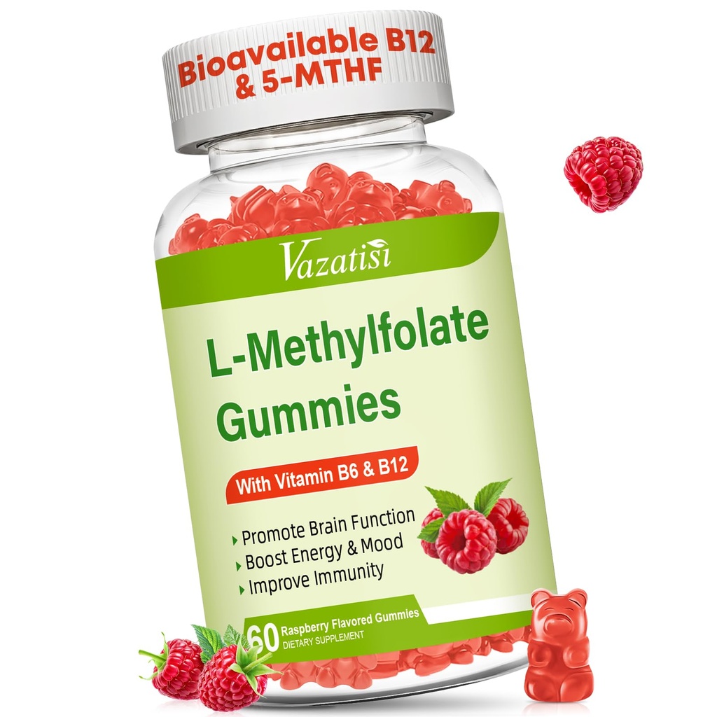 L-Methylfolate メチルB12の15 mgのガミー、気分の健康、免疫サポート、ラズベリーの味、60の計算のための葉の補足