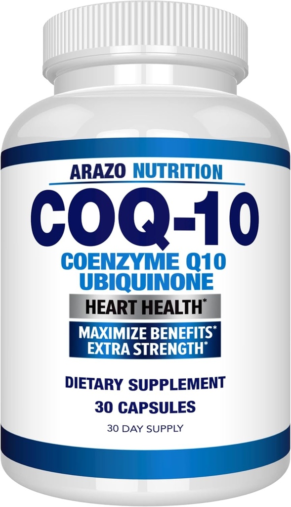 Arazoの栄養物のCoQ10 Ubiquinoneの補酵素Q10-200mgの最高の強さの栄養物の補足-大豆無しの高い吸収のカプセル