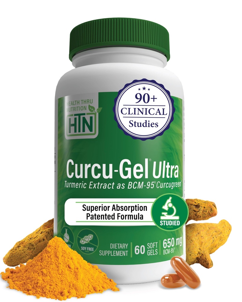 健康のThru Nutrition Curcu-Gel 650mg BCM-95® Curcugreen Turmeric Curcumin| 高吸収性 | ヘルシーな炎症反応 | 臨床的に研究 | 3rd Party Tested | 非GMO(60個入り)