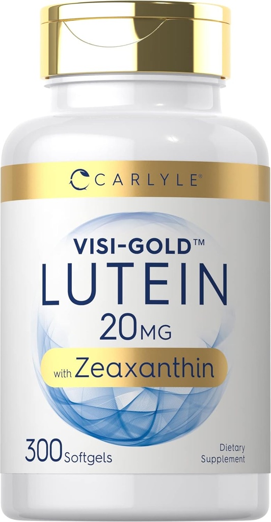 Carlyle LuteinとZeaxanthin 20mg | 300 Softgels | 眼の健康ビタミン | ノンGMO&グルテンフリーサプリメント