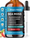 アシュワガンダ&ターメリック液ドロップ - ビタミンC、海苔、Apple Cider Vinegar、Bradderwrack - 包括的なウェルネスサポート&バイタル免疫のためのビーガン液体ドロップ(イチゴジンジャーLemonade、60mL)