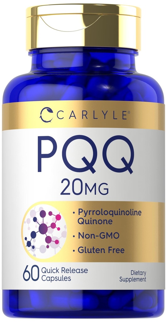 カーライルPQQサプリメント20mg | 60カプセル | 非GMOとグルテンフリー