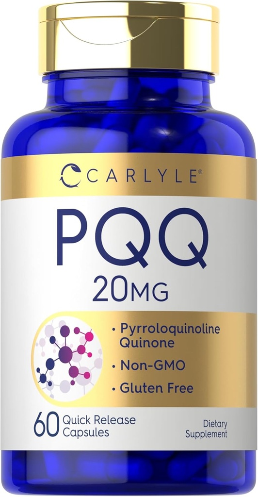 Carlyle PQQ Supplement 20 mg | 60 Capsules | Non-GMO and Gluten Free