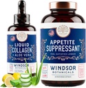 WINDSOR BOTANICALSの食欲抑制剤および液体のコラーゲンの海洋の食事療法および美の束