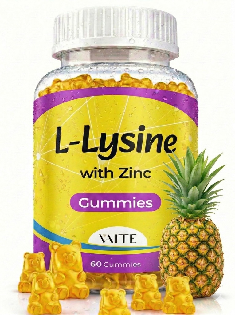 L Lysineは亜鉛-サポート皮、唇、ビーガン、グルテンフリー、大人のための60のChewable Lリジン、ビタミンのティッシュの健康及び免疫システム、アミノ酸及び複雑な補足、非GMOと1000mgをガミーで運びます