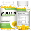 明確な肺のためのMulleinのグミー、肺のための1つのMulleinの葉のエキスの10、Lungのクエルセチンのグミー、呼吸器、免疫、パイナップルの味、120の計算