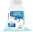 Wild Fish Oil Omega 3 - EPA/DHA - Burpless, Lemon Flavored Non-GMO, Gluten & Soy Free – 1200mg per Serving, 60 Servings, 60 Capsules