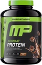 MusclePharmのコンバットの蛋白質の粉、チョコレート ミルクの味、生産的なワークアウトのための燃料筋肉、5つの蛋白質の源はWheyの蛋白質の隔離剤及び卵のアルブミン、グルテンフリー、4.2のlb、52のサービングを含んでいました