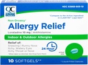 Quality Choice Allergy Relief, 24 Hour Non Drowsy Allergy Relief for Indoor & Outdoor Allergies, Antihistamine Loratadine 10 mg, Liquid Filled Softgels, 10 Count