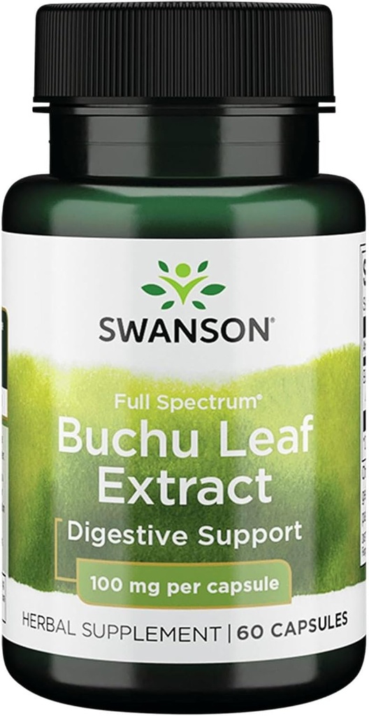 Swanson Buchu Leaf - 4:1 Extract - Herbal Supplement - (60 Capsules, 100mg Each)
