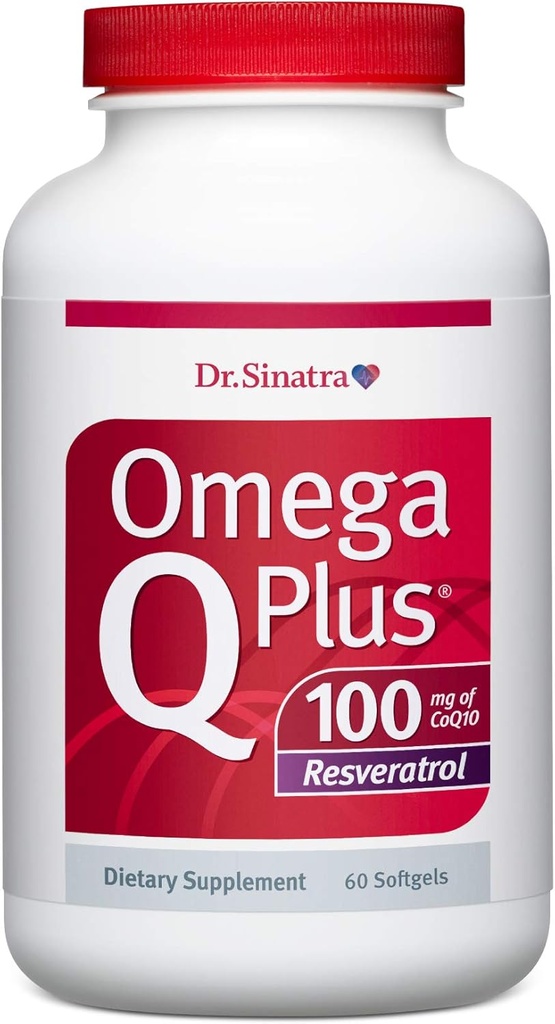 Sinatra Omega Q Plus 100 Resveratrol - Omega-3サプリメントは心臓の健康をサポートし、CoQ10とResveratrolの100mgで抗酸化力を提供します(60ソフトゲル)