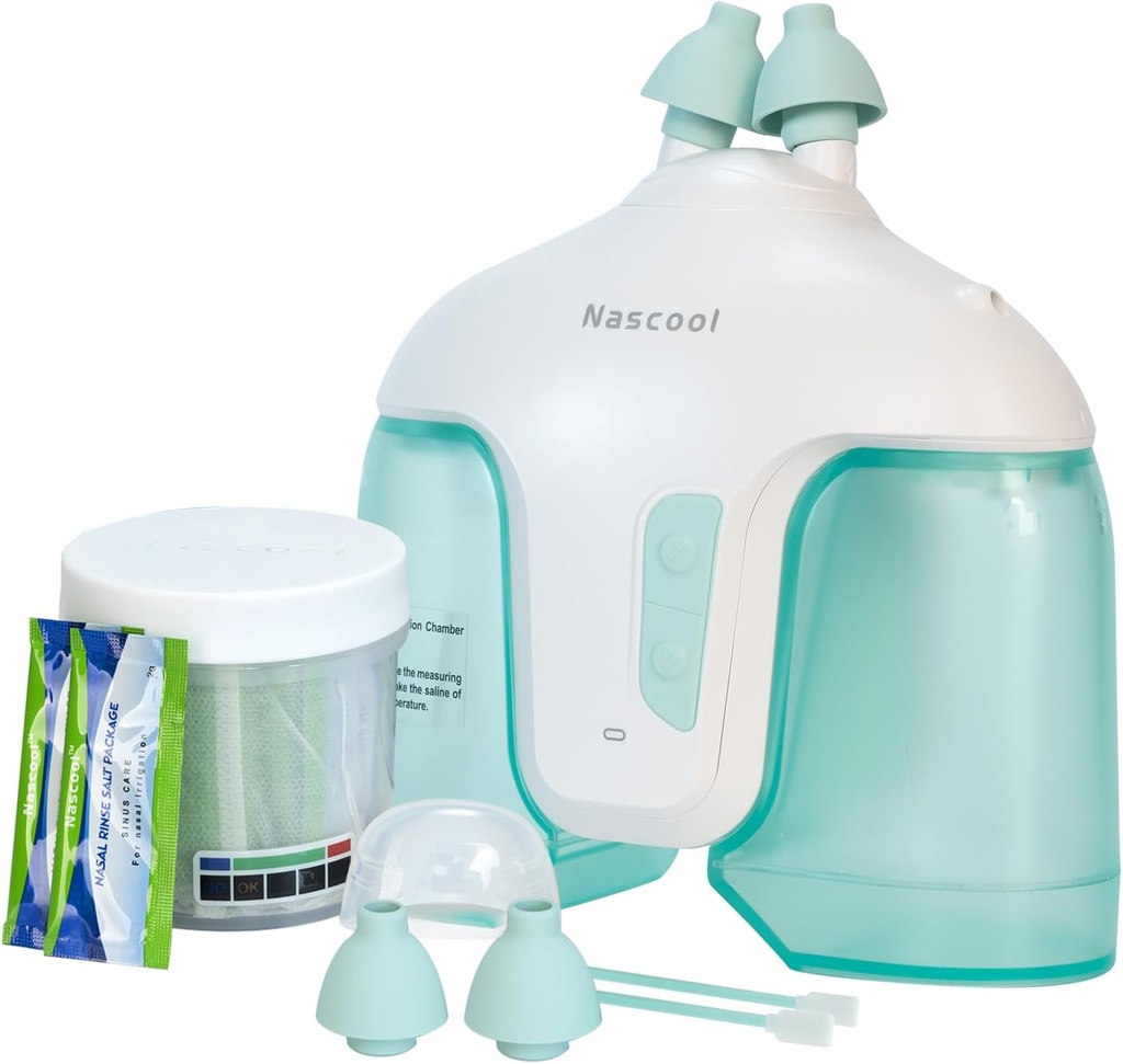 50の塩のパケットが付いている電気鼻の潅漑システム、2つのモードの鼻の洗剤と自己のクリーニング及び不用なコレクションのための機能のSinusの救助の鼻、鼻の混雑、かゆみの鼻(緑)