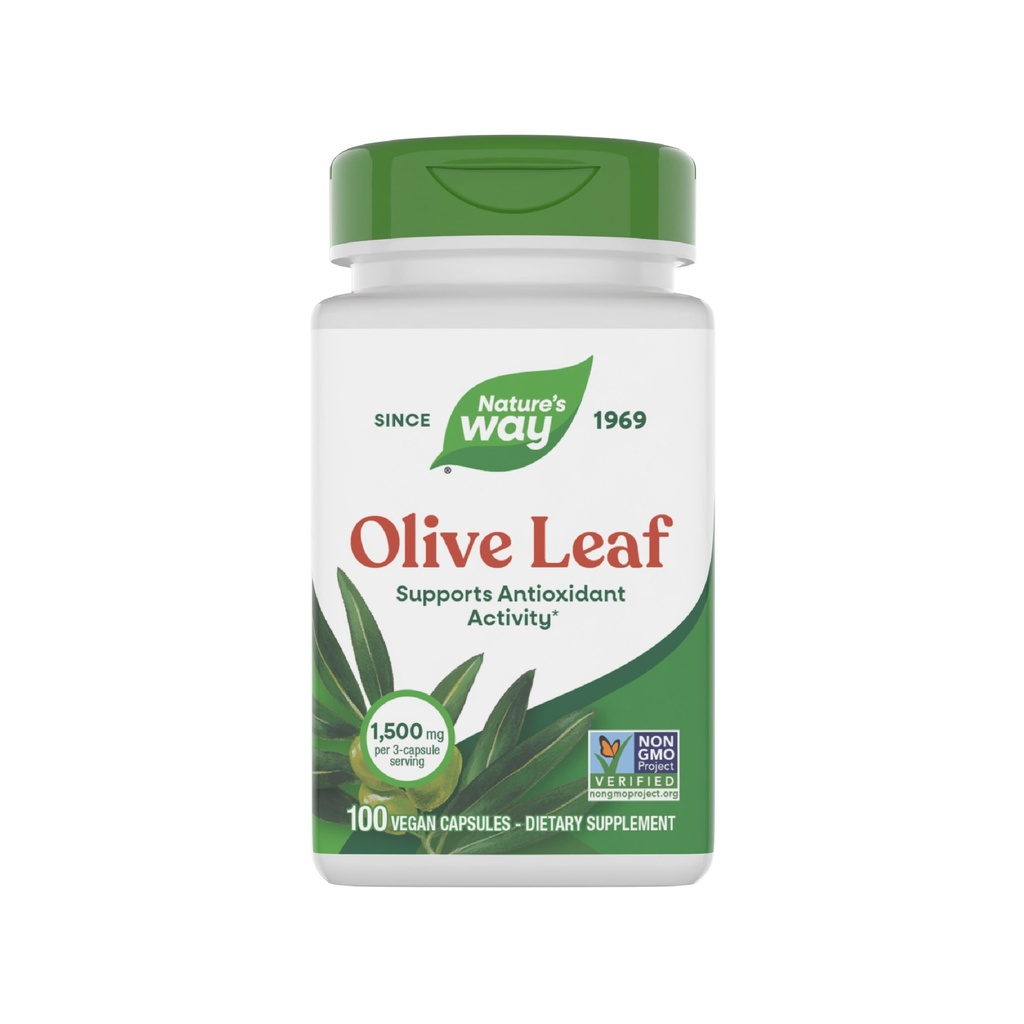 Nature's Way Olive Leaf - 1,500 mg / 3-カプセルサービング - 抗酸化活動をサポート* - Olive Leaf Herbal Capsules - Non-GMOプロジェクト検証 - グルテンフリー - 100ビーガンカプセル