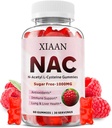 子供のためのNACグミー & 大人, N アセチル Cysteine 1000mg NACサプリメント 抗酸化剤 & 免疫サポート, 肺 & 肝臓の健康, ラズベリー味 60 カウント