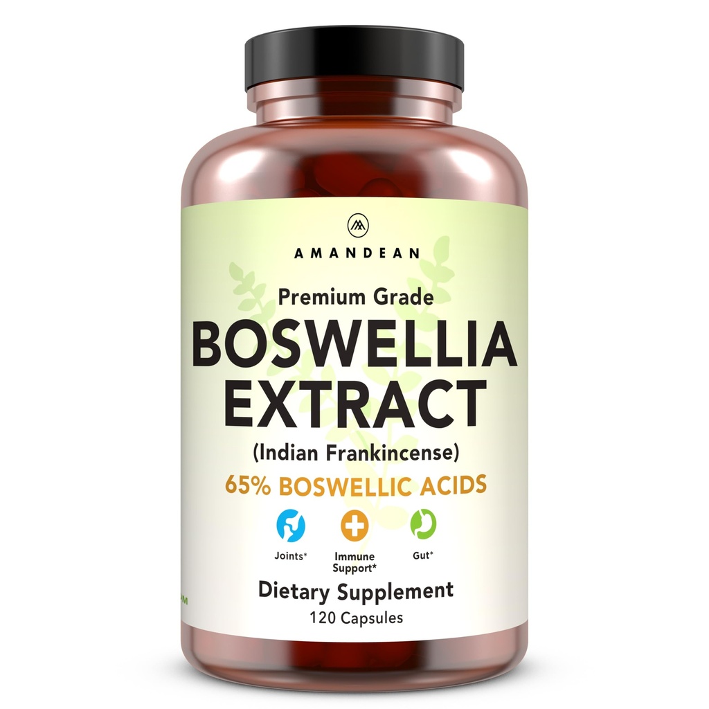 AMANDEANボスウェリアセラタ抽出物。 500mg 120ベジギーカプセル。 65% AKBAのボスウェリン酸。 インド フランキンセンス 炎症 サプリメント. 共同健康サポート。 (パッケージ 5 月 Vary)