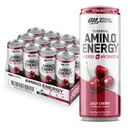 最適栄養アミノエネルギースパークリング水分補給ドリンク、電解液、カフェイン、アミノ酸、BCAA、砂糖フリー、ジューシーチェリー、12 Fl Oz、12パック(5月パッケージ)