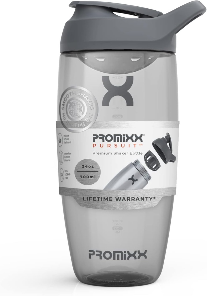 Promixxの追求の蛋白質のシェーカーのびん(24のoz)–無声非球のミキサー、漏出防止のふた、BPA/BPS及びフタル酸塩なしのECOZEN –蛋白質の揺れ、前及び後ワークアウトのスムージーのための容易なクリーニングのシェーカーのコップ