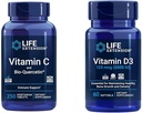 Life Extension Vitamin C & Quercetin Plus Vitamin D3 5000 IU - 250 Tablets Vitamin C Immune Support Plus 60 Vitamin D3 Softgels for Bone, Brain & Immune Health