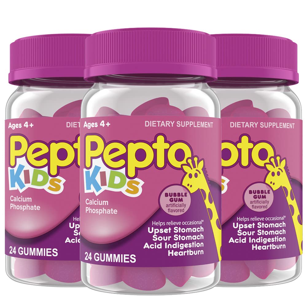 Peptoキッズガミー、Occasional Upsetの胃、酸の消化器、サワーの胃および胸当て、72 合計(24の3パック)