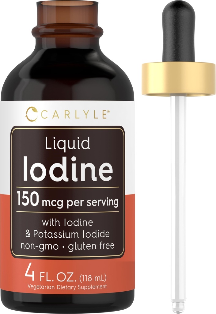キャラリキッドヨウ素ドロップ 4 fl oz | 150 mcg | ヨウ素&カリウムヨウ素サプリメント | ベジタリアン液のチンキ | GMO非GMO、グルテンフリー