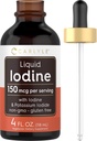 Carlyle Liquid Iodine Drops 4 fl oz | 150 mcg | Iodine & Potassium Iodide Supplement | Vegetarian Liquid Tincture | Non-GMO, Gluten Free
