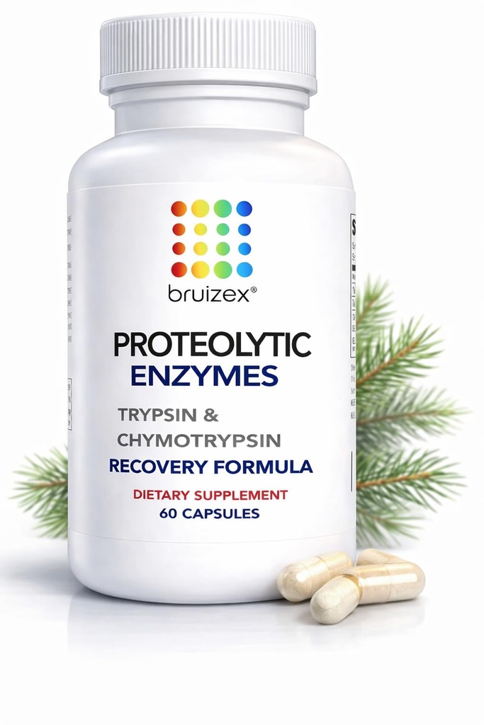 Bruizex Proteolytic酵素|Tissue Trauma、Brising、Swelling | 免疫システムサポート | 60キャップ