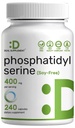 Phosphatidylserineの補足、400mgのサービング、240のカプセル–大豆の自由なひまわりのレシチンの源