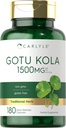 Carlyle Gotu Kolaカプセル1500mg | 180カウント | 非GMO、グルテンフリー | 伝統的なハーブエキス