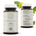 HerbEra Dandelion リーフ USDA オーガニック 60 カプセル | 天然ハーブ サプリメント | 認定オーガニック ベジタリアン カプセルとオーガニック タンポ (Taraxacum Officinale) ドライリーフ (60 カプセル)