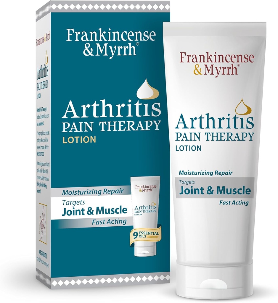 Frankincense and Myrrh Arthritis Pain Reliever Therapy Lotion – Topical Arthritis Pain Relief Cream and Hydrating Skin Repair, Body Relief for Sciatica, Knee, Back, Joints, Neck, Hands, 3 Oz - 1 Pack
