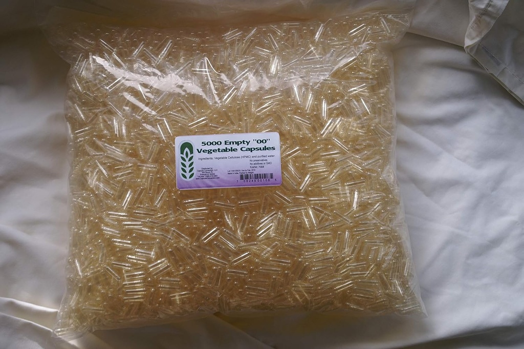 カプセル接続卸売バルク空の野菜カプセル「00」サイズ、ビーガン&ベジタリアン (5000)