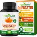 Bromelain 1350mgとフォレストリーフケルセチン - ビタミンCとブレンド&Stinginging Nettleサプリメント、ケルセチン500mgカプセル、非GMOグルテンフリー、ナチュラル免疫&呼吸機能、90 Veggieキャップ