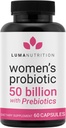 プレバイオティクスを持つ女性のためのLuma Nutrition Probiotics - 50 Billion CFU - 消化器、免疫&フェミニンサポートのために処方 - 60カプセル