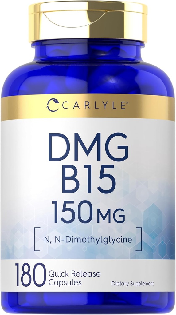 カーライル DMG サプリメント 150 mg | 180 カプセル | N-ジメチルグリシン HCl | 非GMO & グルテンフリー