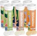 Drinklits Hydration Tablets Variety Pack (6) Tube Bundle | Ginger-Lime + Lemon-Lime + Orange | Delicious Natural Flavors – 0g Sugar – Electrolyte Sports Drink | 6 Pack (60 Servings)