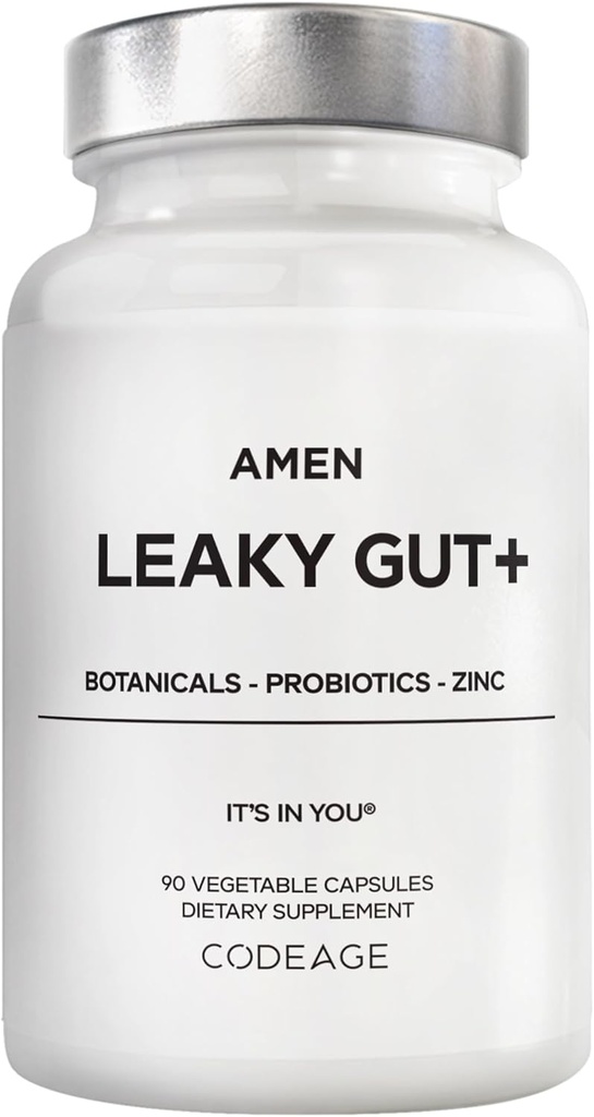 Amen Leaky Gutサプリメント - Bioavailable Lグルタミン、亜鉛、ターメリック、DGL Licorice Root - Marshmallow Root - Probiotics&発酵プレバイオティクス - ビーガン、非GMO - 90カプセル
