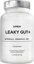 Amen Leaky Gut Supplement - Advanced Formula with Bioavailable L Glutamine, Zinc, Turmeric, DGL Licorice Root - Marshmallow Root - Probiotics & Fermented Prebiotics - Vegan, Non-GMO - 90 Capsules