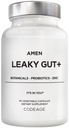 Amen Leaky Gut Supplement - Advanced Formula with Bioavailable L Glutamine, Zinc, Turmeric, DGL Licorice Root - Marshmallow Root - Probiotics & Fermented Prebiotics - Vegan, Non-GMO - 90 Capsules