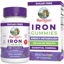 MaryRuth Organic Iron Gummies for 14+ with Vitamin C for 吸収 | 砂糖無料 | ガミーアイアンサプリメント + VIT C | エネルギー代謝 | 細胞の健康 | 免疫サポート | 完全菜食主義者 | 完全菜食主義者 | 60 カウント