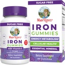 MaryRuth Organic Iron Gummies for 14+ with Vitamin C for 吸収 | 砂糖無料 | ガミーアイアンサプリメント + VIT C | エネルギー代謝 | 細胞の健康 | 免疫サポート | 完全菜食主義者 | 完全菜食主義者 | 60 カウント