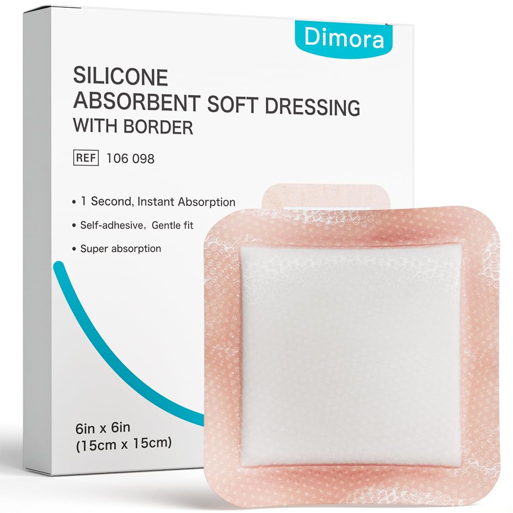 Dimoraのシリコーンの極度の吸収性の傷のドレッシング-Ultrasorbポリマー、重いExudateの傷の心配パッド6" X 6" 10のパックが付いている穏やかな付着力の包帯