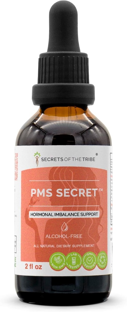 PMSの秘密のアルコールフリー, グリセライトブラックコホッシュ, クランプ, ヴィテックス, バレリアン, タンポリオン, カモミール, セント. ジョンズワート. チンキ、草のエキスのホルモンの Imbalance サポート2のOZ