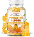 softbear Potassium Citrate 1000mg, Sugar Free Potassium Gummies for Adults Support Leg Cramps & Muscle Health High Potency Potassium Supplement Gummies Orange Flavor 60 Count