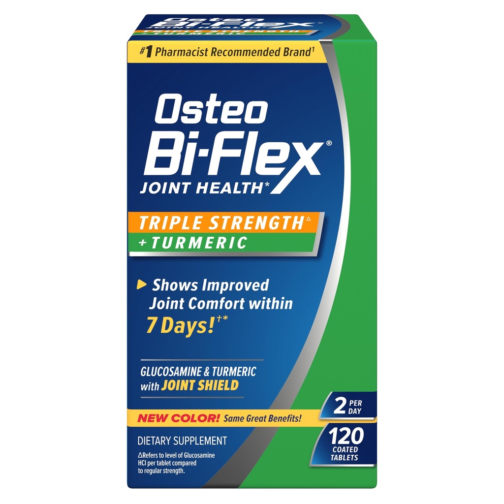OsteoのBi-Flexのグルコサミンの接合箇所サポートのためのクルクミンが付いている三重強さプラスのターメリックの補足および範囲、60日の供給、120の上塗を施してあるタブレット、共同健康の栄養物の補足