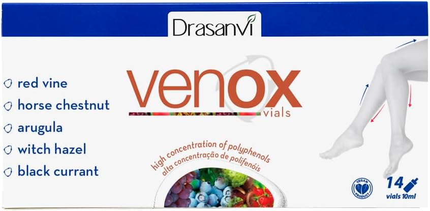 Drasanvi Venox Vials 14 Vials 10ml 各総重量14ml - ヘルスケア - 毎日の使用 - 食品サプリメント - レッドフルーツ抽出物 - 天然成分 - 馬の栗 - ビタミンC、EとA。