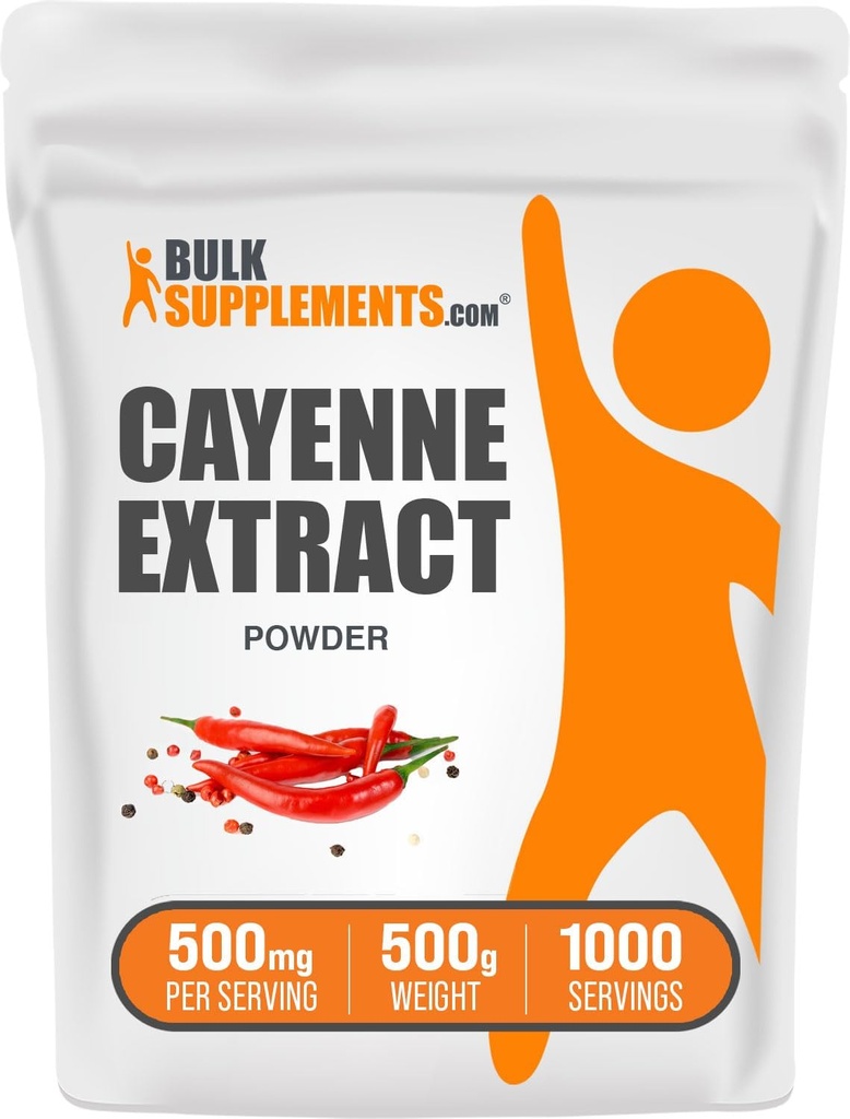 BulkSupplements.comカイエンペッパーエキスパウダー - カプサイシンサプリメント、カプシクエキス - サービングあたりのカイエンエキスの500mg、カイエンサプリメント - グルテンフリー(500グラム - 1.1ポンド)