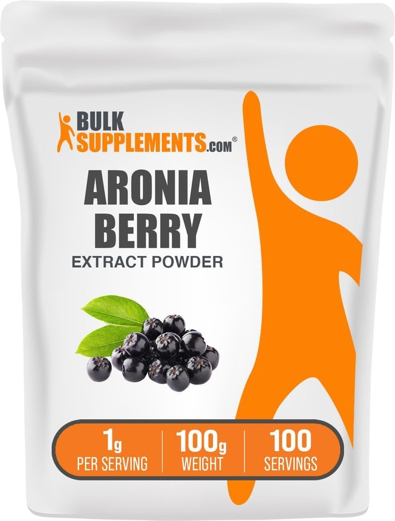 BulkSupplements.comアロニアエキスパウダー - アロニアベリーエキス、チョークベリーサプリメント - グルテンフリー、100g(3.5オンス)(パッケージ1)