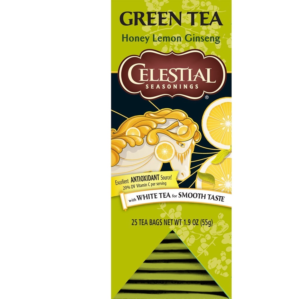 Celestial 調味料 緑茶、ハニー レモン ジンセン、25 カウント(6のパック)