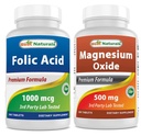 最高の自然な葉酸1000のmcg及びマグネシウムの酸化物500のmg