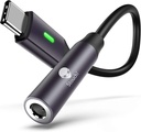 Stouchi USB Cから3.5mmドングルアダプタ、USB Cから3.5mmヘッドフォンジャックハイファイDAC iPhone 15ピクセル8 7 / 6 / 5、iPadミニ6、サムスンギャラクシーS22 / S21 / S20 Plus Ultra、ノート20 / 10 - グレー